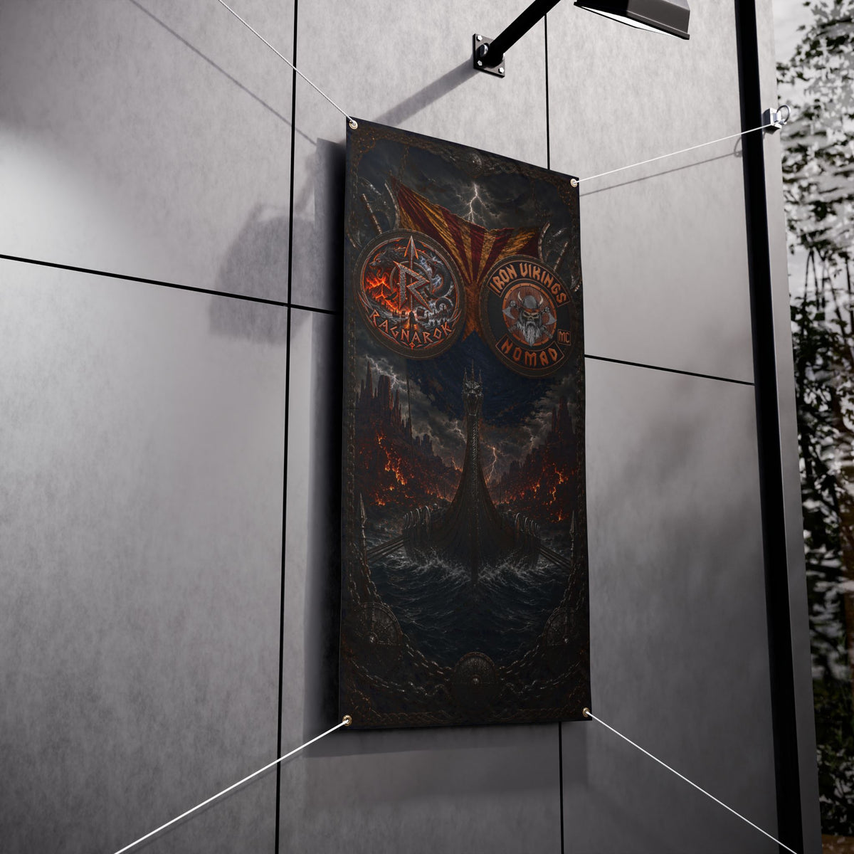 Viking Ragnarok Vinyl Banner — Iron Vikings Nomad Norse Wall Flag