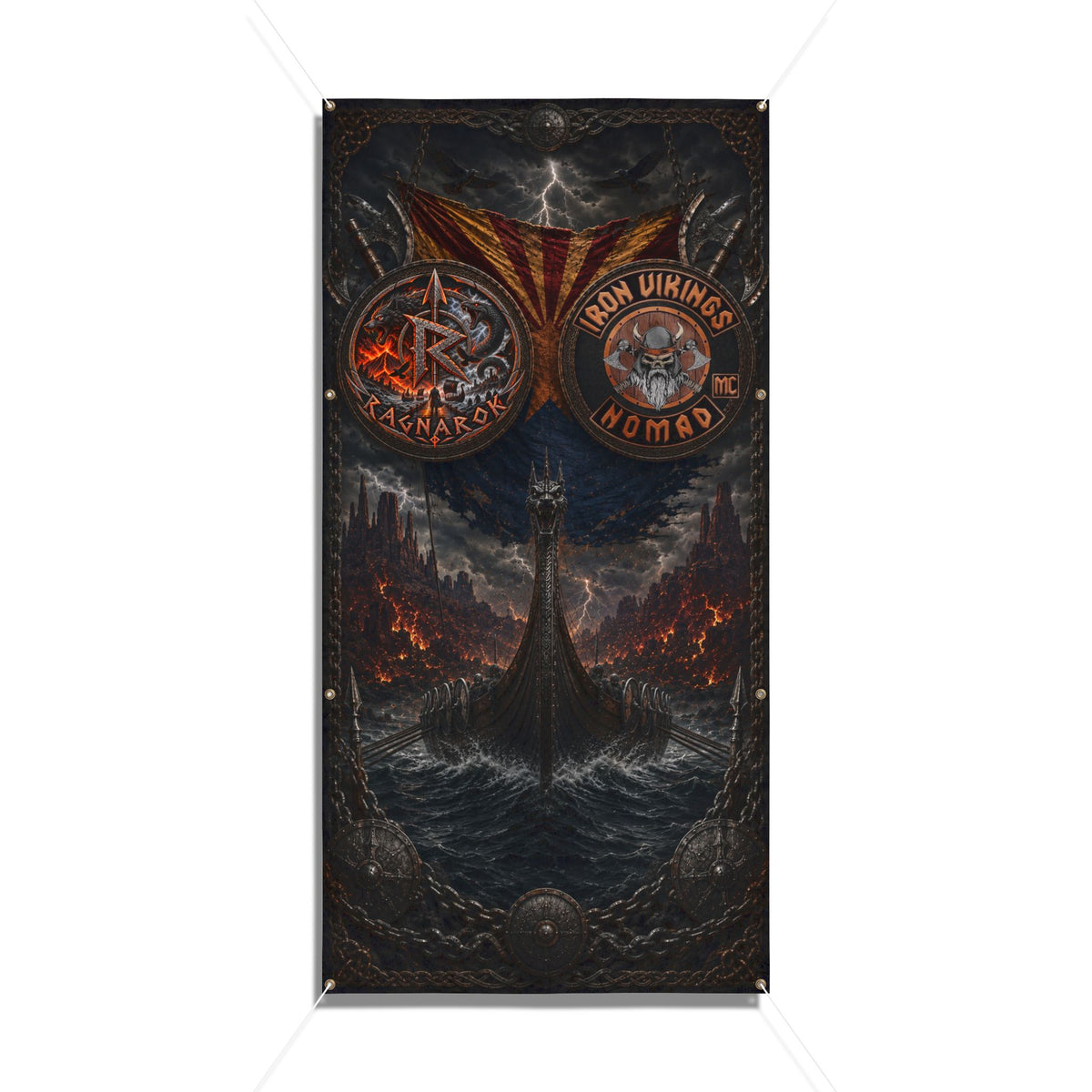 Viking Ragnarok Vinyl Banner — Iron Vikings Nomad Norse Wall Flag