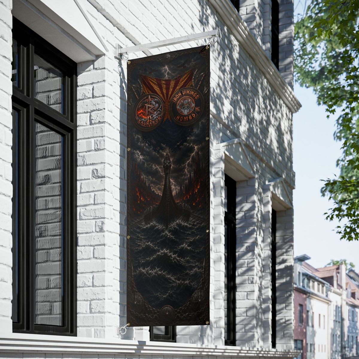 Viking Ragnarok Vinyl Banner — Iron Vikings Nomad Norse Wall Flag