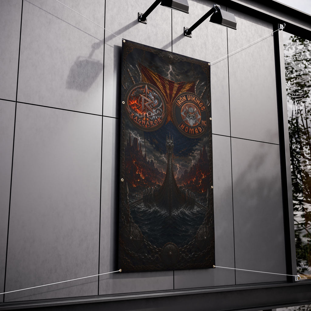 Viking Ragnarok Vinyl Banner — Iron Vikings Nomad Norse Wall Flag