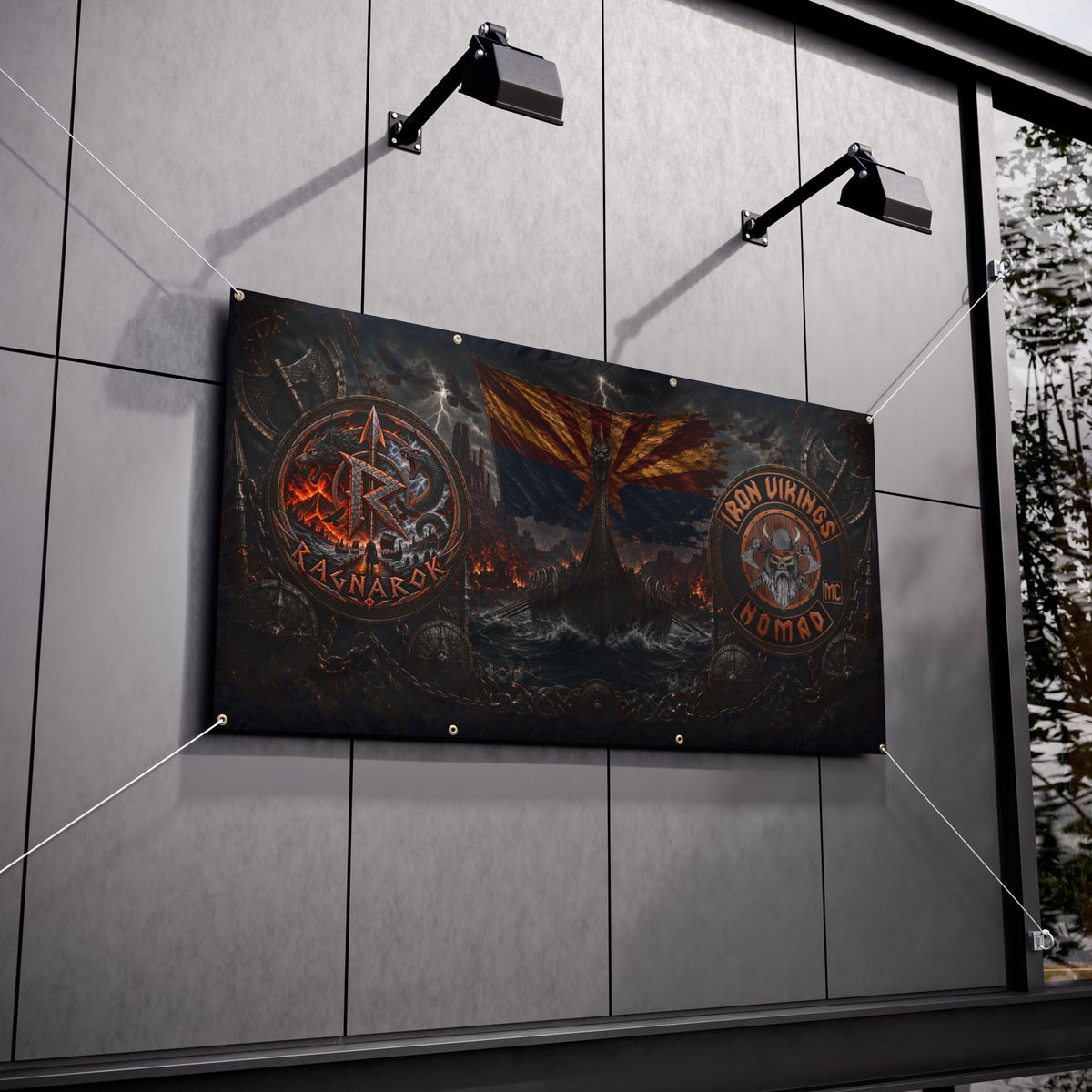 Viking Ragnarok Vinyl Banner — Iron Vikings Nomad Norse Wall Flag