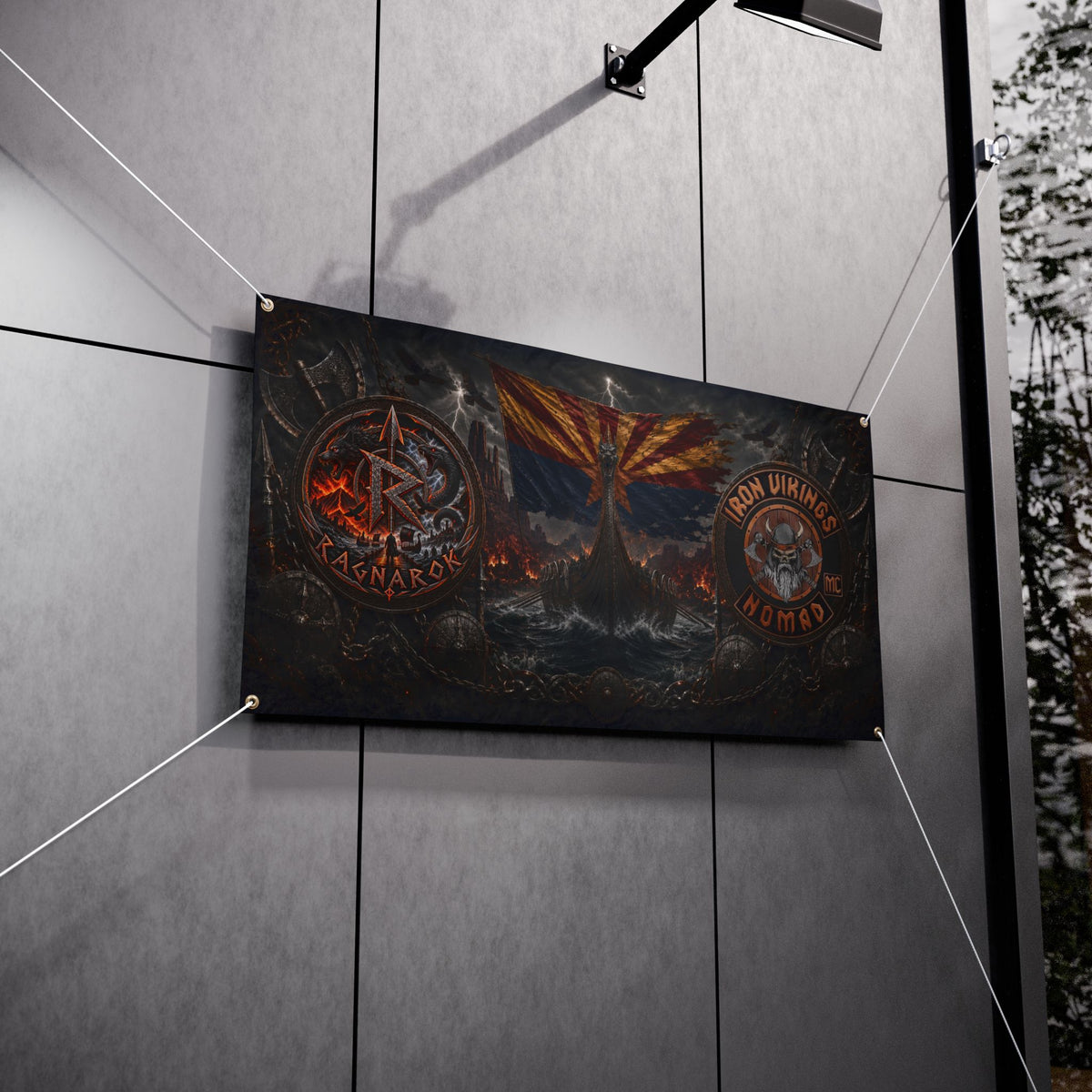 Viking Ragnarok Vinyl Banner — Iron Vikings Nomad Norse Wall Flag