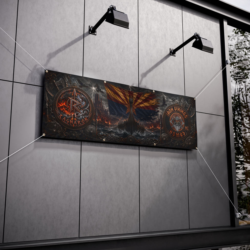 Viking Ragnarok Vinyl Banner — Iron Vikings Nomad Norse Wall Flag