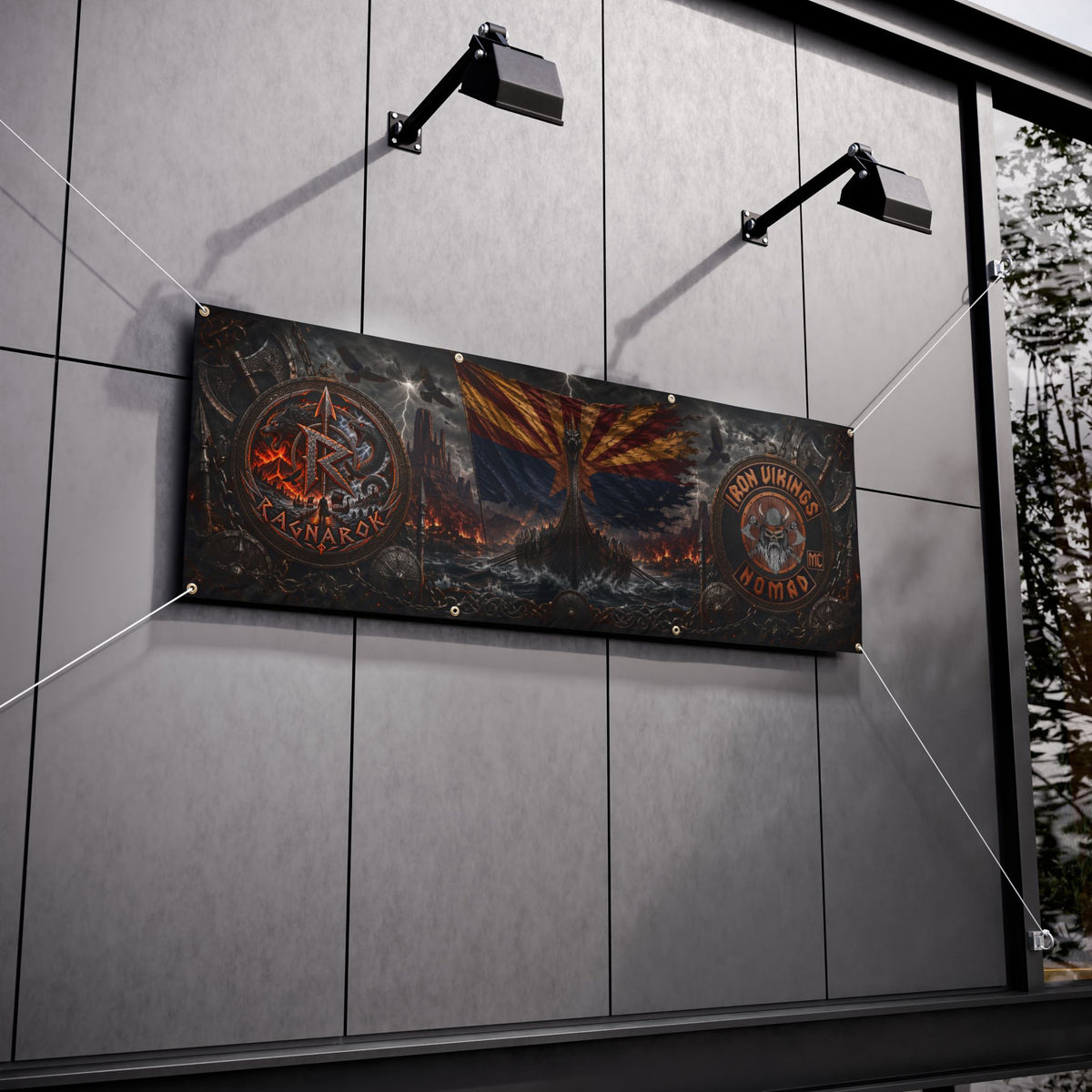 Viking Ragnarok Vinyl Banner — Iron Vikings Nomad Norse Wall Flag
