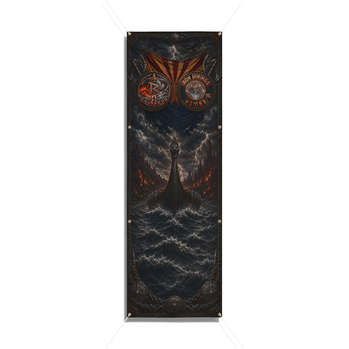 Viking Ragnarok Vinyl Banner — Iron Vikings Nomad Norse Wall Flag
